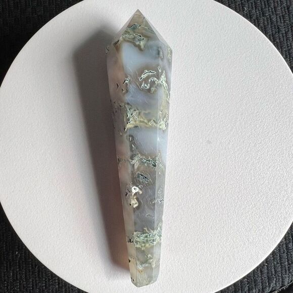 Moss Agate‎ Crystal Meditation Wand (#9) - Picture 5 of 11